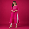 Pink Embroidered Anarkali Kurta Set