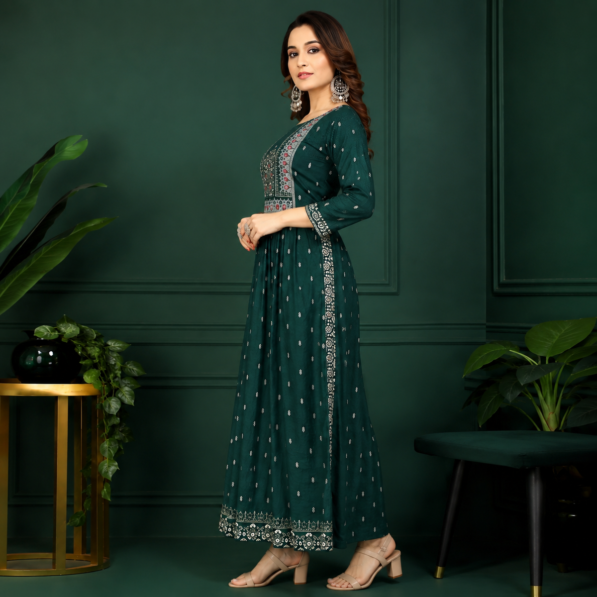 Pink Embroidered Anarkali Kurta Set