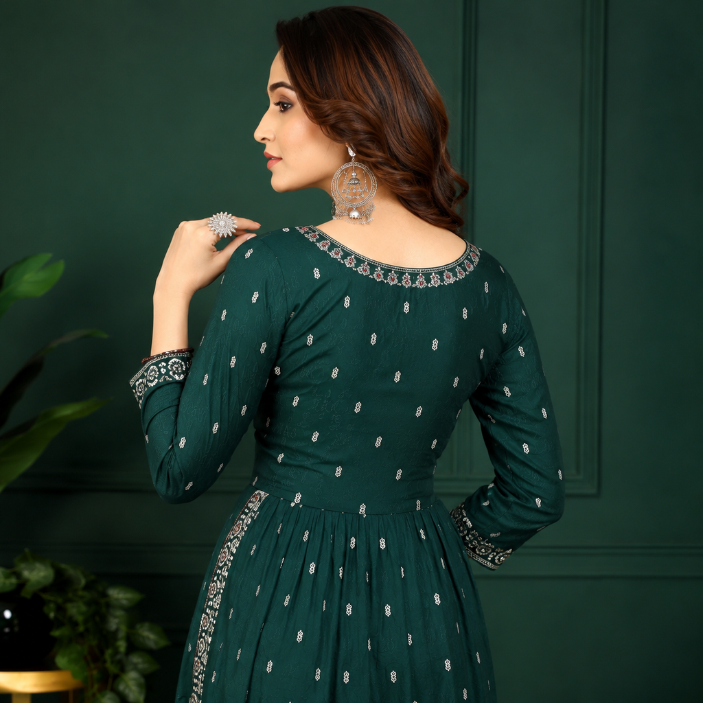 Pink Embroidered Anarkali Kurta Set