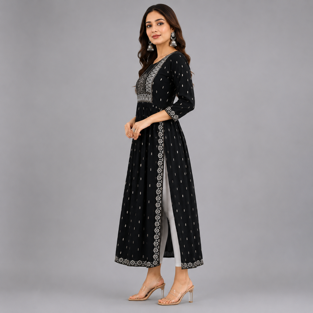 Pink Embroidered Anarkali Kurta Set