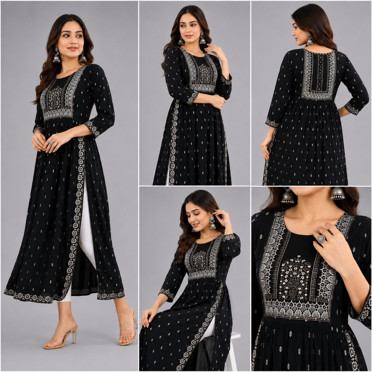 Pink Embroidered Anarkali Kurta Set